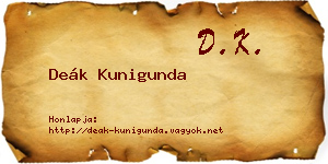 Deák Kunigunda névjegykártya